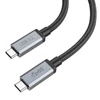 Hoco US06 Type-C - Type-C Power Delivery PD 100W 5A USB3.2 20Gbps szövetes adat- és töltőkábel 2m (fekete)