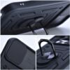 Xiaomi Redmi 9C Slide Armor kameravédős mágneses műanyag ütésálló tok (fekete)