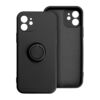 Apple iPhone 12 / 12 Pro Silicone Ring Matt Felületű Fekete Színű Szilikon Tok