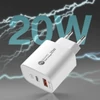 A6MaxL hálózati töltő adapter 20w USB-A USB-C  + Type-C kábel 1m (fehér) 03
