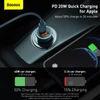 Baseus Golden Contactor Pro autós töltő USB A / Type C + Lightning kábel 40W (kék)