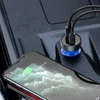 Baseus autós gyorstöltő Dual Quick USB / Type-C 65W QC4.0 + PD 3.0 LCD kijelzős (fekete)
