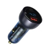 Baseus autós gyorstöltő Dual Quick USB / Type-C 65W QC4.0 + PD 3.0 LCD kijelzős (fekete)