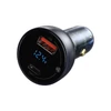 Baseus autós gyorstöltő Dual Quick USB / Type-C 65W QC4.0 + PD 3.0 LCD kijelzős (fekete)