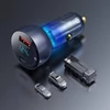 Baseus autós gyorstöltő Dual Quick USB / Type-C 65W QC4.0 + PD 3.0 LCD kijelzős (fekete)