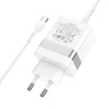 Hoco hálózati töltő Type-C + USB QC3.0  30w Type-C kábellel N21 (fehér)