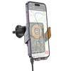 Hoco HW7 vezeték nélküli töltő és autós telefontartó szellőzőbe 15W (fekete) 02