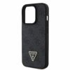 guess pu 4g strass triangle metal logo iphone 15 pro max fekete telefon tok