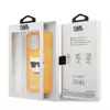 Karl Lagerfeld Choupette Head iPhone 13 Pro tok TPU Fluo Orange narancs