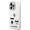iPhone 14 Pro Max Karl Lagerfeld PC/TPU Ikonik Karl és Choupette tok átlátszó KLHCP14XCKTR