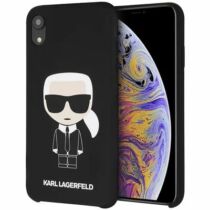 Apple iPhone XR Karl Lagerfeld Hátlapvédő Tok Fekete (KLHCI61SLFKBK)