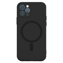 Apple iPhone 12 Pro Silicone Magsafe Matt Felületű Fekete Színű Szilikon Tok
