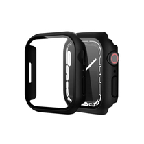 Apple Watch 4/5/6  44mm Lito S+ Glass and Case 2in1 ütésálló edzett üveg és fekete keret