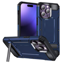 Apple iPhone 15 Pro Max Techsuit Hybrid Armor Kickstand műanyag ütésálló tok (sötétkék)