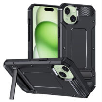 Apple iPhone 15 Plus Techsuit Hybrid Armor Kickstand műanyag ütésálló tok (fekete)