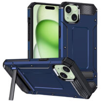 Apple iPhone 15 Plus Techsuit Hybrid Armor Kickstand műanyag ütésálló tok (sötétkék)