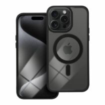  iPhone 15 Pro Max Magsafe Color Edge Prémium Minőségű szilikon tok átlátszó fekete keret