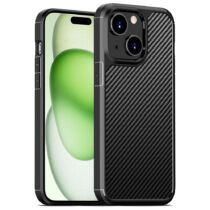 Apple iPhone 15 Techsuit CarbonFuse műanyag tok (fekete)