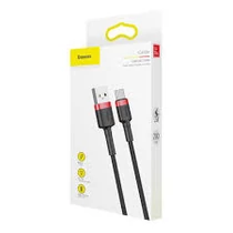 Baseus Cafule USB - Type-C szövetes adat- és töltőkábel 2A 2m (fekete)