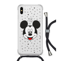 Apple iPhone X / XS Disney Mickey Mouse 020 Mintás Nyakba Akasztható Ütésálló Szilikon Tok Átlátszó