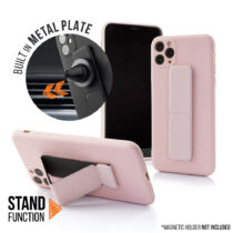 Samsung A12 Magnetic Stand Rózsaszín Színű Matt Szilikon Tok