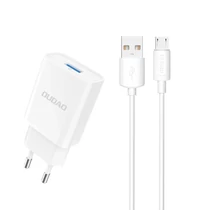 Dudao hálózati töltő adapter 2,1A + micro usb kábel 1m (fehér)