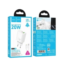 Hoco N61 Type-C PD hálózati gyorstöltő adapter lightning kábellel 20w (fehér)