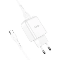 Hoco N2 hálózati töltőszett USB adapter 2.1A + Type C kábel 1m fehér