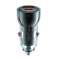 XO CC60 PD QC 60W USB + Type-C szivargyújtós töltő fekete