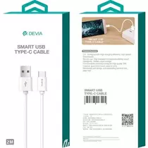 Devia Smart Cable USB - Type-C adat- és töltőkábel 2m (fehér)