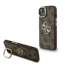 Guess PU 4G Strass Triangle Logo Stand Camera Frame MagSafe iPhone 14 tok barna
