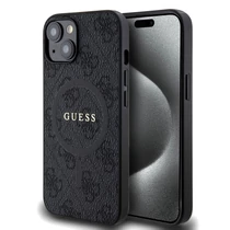 Guess PU Leather 4G Colored Ring MagSafe iPhone 14 tok fekete GUHMP14SG4GFRK