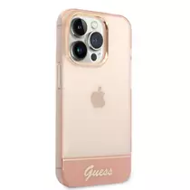 Guess Camera Outline Translucent iPhone 14 Pro Max tok PC/TPU pink