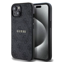 Guess PU Leather 4G Colored Ring MagSafe iPhone 15 tok (fekete)