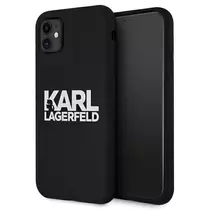 Karl Lagerfeld Liquid Silicone Stack Logo iPhone 11 tok fekete