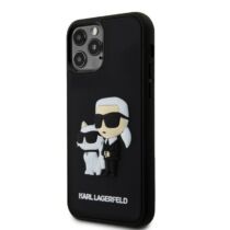 Karl Lagerfeld 3D Rubber Karl and Choupette iPhone 12 / 12 Pro tok fekete