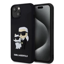 Karl Lagerfeld 3D Rubber Double Heads iPhone 14 / iPhone 13 tok (fekete) 01