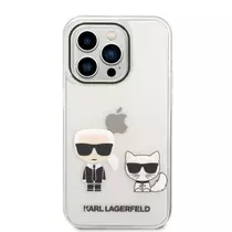 iPhone 14 Pro Max Karl Lagerfeld PC/TPU Ikonik Karl és Choupette tok átlátszó KLHCP14XCKTR