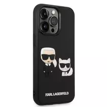 Karl Lagerfeld Karl &amp; Choupette Ikonik 3D iPhone 14 Pro telefon tok fekete KLHCP14L3DRKCK