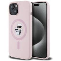 Karl Lagerfeld LiqKarl Lagerfeld Liquid Silicone Karl and Choupette Heads iPhone 15 tok (pink) 01uid Silicone Karl and Choupette Heads iPhone 15 tok (pink) 01