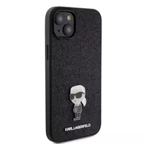 Karl Lagerfeld Fixed Glitter Metal Ikonik Karl iPhone 15 Plus tok fekete