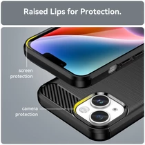 iPhone 13 Mini Carbon karbonmintás szilikon tok (fekete)