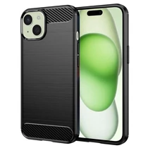 iPhone 14 Carbon Case karbonmintás szilikon tok (fekete)