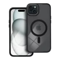 iPhone 15 Plus Color Edge Magsafe Prémium Minőségű szilikon tok átlátszó fekete keret