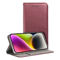 iPhone 14 Pro Max Smart Magnet oldalra nyíló tok (burgundi)