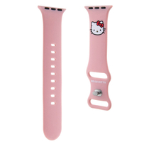 Hello Kitty Kitty Head Silicone Apple Watch 4/5/6/7/8/SE/SE2 38/40/41 mm óraszíj rózsaszín