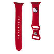 Hello Kitty Kitty Head Silicone Apple Watch 4/5/6/7/8/SE/SE2 38/40/41 mm óraszíj piros