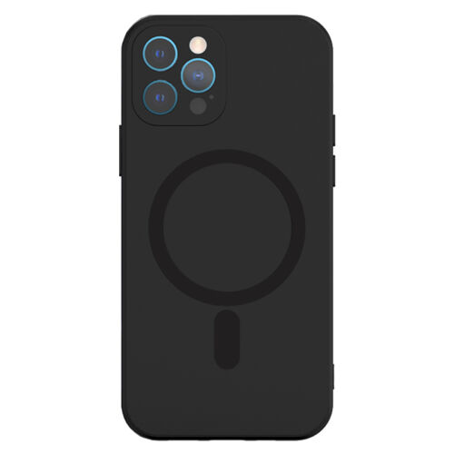 Apple iPhone 12 Pro Silicone Magsafe Matt Felületű Fekete Színű Szilikon Tok