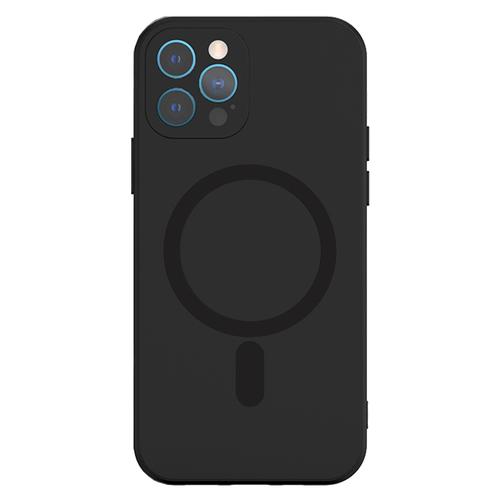 Apple iPhone 14 Pro Silicone Magsafe matt felületű Prémium Minőségű szilikon tok (fekete)