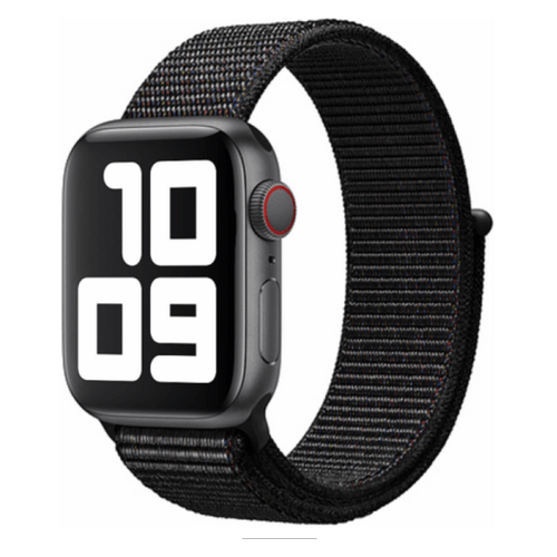 Apple Watch vászon szíj - Tépőzáras Sport Series - 42/44/45mm -  fekete